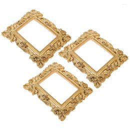 Frames 3 Pcs Po Frame Mini Vintage Decor Gallery Resin Gold Picture