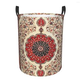 Laundry Bags North Persian Antique Rug Basket Foldable Bohemian Ethnic Kilim Toy Clothes Hamper Storage Bin For Kids Nursery