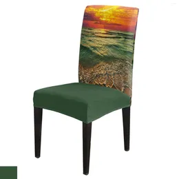 Chair Covers The Sea Sunset Beach Cover Set Kitchen Dining Stretch Spandex Seat Slipcover For Banquet Wedding Party