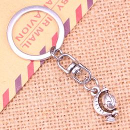 Keychains 20pcs Fashion Keychain 17x12mm Tellurian Globe Pendants DIY Men Jewellery Car Key Chain Ring Holder Souvenir For Gift