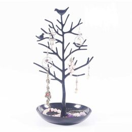 Storage Holders Racks 10Pcs Jewellery Display Stand Rack Tree Bird Iron Necklace Earring Holder Bracelet Fashion Organiser 4 Colours Drop Dhjsa