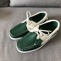 Casual Shoes 2024 Male Boat Green Drive Footwear For Men High Quality Driving Moccasins Mens Fashion Lace Up Flats Women