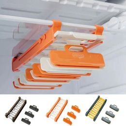 Kitchen Storage Hanging Zipper Bag Rack Plastic Space Saving Organizer With Clips Clip Slide Rail Tray