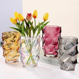 Vases Irregular Glass Vase Transparent Creative Hydroponic Arrangement Flower Bottle Table Home Crafts Ornaments Vessel