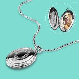 Pendants 925 Sterling Silver Necklace Women's Creative Round Box Pendant Charm Jewelry Anniversary Gift Free Custom Po