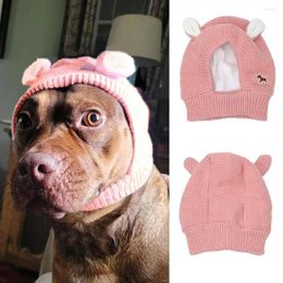 Dog Apparel Pet Hat Noise Protection Autumn Winter Cute Windproof Warm Ears Headgear Velvet Knitted Hats Puppies Accessories
