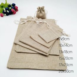 Sets 10pcs Jute Bags Gift Drawstring Pouch Gift Box Packaging Bags for Gift Linen Bags Jewellery Display Wedding Sack Burlap Bag Diy