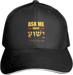 Ball Caps Ask Me About Jesus Premium Adjustable Baseball Cap For Men And Women - Outdoor Sports Sun Protection Black