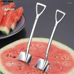 Spoons 1PC Coffee Spoon Cutlery Set Stainless Steel Retro Iron Shovel Ice Cream Scoop Creative Tea-spoon Tableware