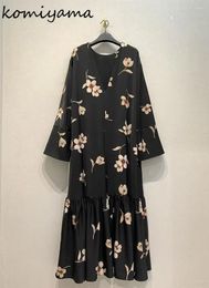 Casual Dresses Fminino 2 Ways Wear Vestido Florwer Print Vestidos Mujer Long Sleeve Dress Japanese Vintage Ropa Spring Women