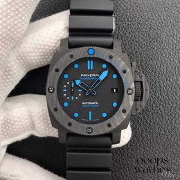 Luxury Mechanical Watch Carbotech 42mm Pam960 Forged Carbon Black Dial Swiss P9010 Fikass