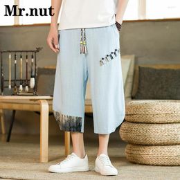 Men's Pants Summer Linen Slacks Unisex Clothes Jogger Clothing Harajuku Casual Trousers Fashion Baggy Wide Leg Big Size