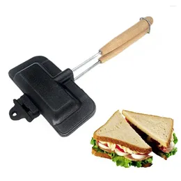 Baking Tools Aluminium Alloy Double-sided Sandwich Mould Food Grade Nonstick Coated DIY Outdoor Tool Frying Gadget Kitchen Pan V1E0