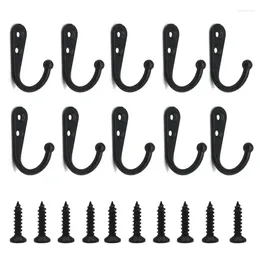 Hooks 10 Pcs Wall Mounted Clothes Hook Key Holder With Screws Retro Zinc Alloy Single Coat Racks Home Accessories