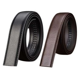 Belts 1 new high-quality luxury mens leather automatic waist belt black belt vintage jeans buttonless set Q240401