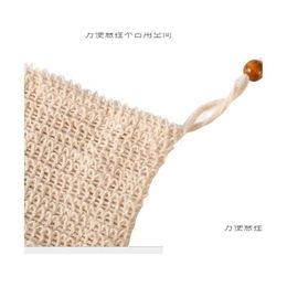 Bath Brushes Sponges Scrubbers Natural Mesh Soap Saver Bag Pouches Holder For Shower Foaming Drying Sisal Bags 6X3.5Inch Drop Delivery Dhvbr