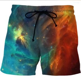 Men's Shorts Nebula Pattern 3D Printed Beach For Swimming And Surfing