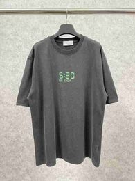 Designer High version B family 520. Printed, washed, distressed OS loose shoulder style men's and women's same short sleeved T-shirt SVG5