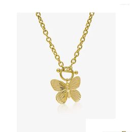 Chains Butterfly Necklace For Lady In Party.Coffice. .Vintage Fashion Style.Simple Design Concept Jewellery .Noble And Elegant. Drop Del Dhyxd
