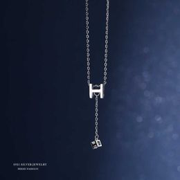 Fashion High Quality Horse Buckle Pig NoseLight luxury and small fashion Jewellery S925 Sterling Silver H letter Necklace design cwith logo