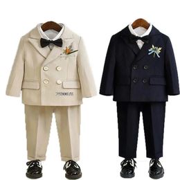 Boys Suit For Wedding 1Year Baby Kids Pograph Children Formal Ceremony Tuxedo Dress Child Party Performance Costume 240328