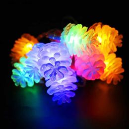 LED Strings 4Meters 20Leds Colorful Pine Cone String Fairy Lights Xmas Wedding Decor Holiday Lighting YQ240401