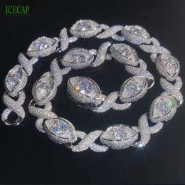 Fashion Jewelry Necklaces Hip Hop Miami Cuban Link Chain 925 Silver Vvs Moissanite Diamond Chain Necklace for Men