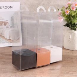 Gift Wrap 1Pc Transparent Rose Flower Box Plastic Cake Packaging Florist Wrapping Boxes DIY For Wedding Valentine's Day