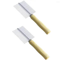 Dog Apparel 2Pcs Practical Cat Comb Pet Fur Grooming Non-skid Safe