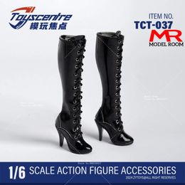 Toys centre TCT-037 1/6 Scale Round Thick Heel Boots Female Hollow Shoes Model Fit 12 BJD OBJ OB Soldier Action Figure Body 240328