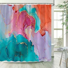 Shower Curtains Abstract Marble Creative Design Modern Art Geometric Bath Curtain Polyester Cloth Bathroom Decoration With Hooks