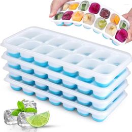 Baking Moulds 14 Grids Fruit Ice Maker With Removable Cube Trays Reusable Silicone Mould Lids Kitchen Tools Freezer Summer Mould