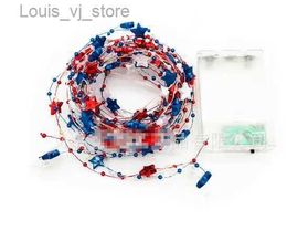 LED Strings Colorful Star String Lights For Independence Day Decor Red White Blue Indoor Gift Led Solar Christmas YQ240401