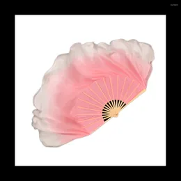 Decorative Figurines Pink Half Circle Double Fan Veils Silk Women Folk Dance Veil 1 Pair 2 Layers Light Hand Dye(1L 1R)