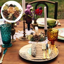 Candle Holders Table Garland Christmas Candlestick Artificial Flower Holder Miniature Stand Decor Candleholder Adornment Xmas Home