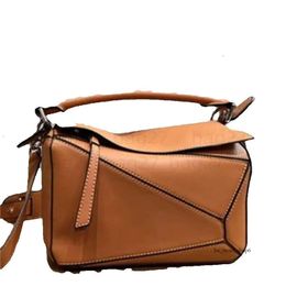 Shoulder Bags 2023 Designer Bag Genuine Leather Handbag Shoulder Bucket Woman Bags Puzzle Clutch Totes Crossbody Mini Geometry Square Contrast Colour 117