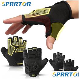 Cycling Gloves Half Finger Gel Pad Shockproof Breathable Mtb Road Bicycle Glove Men Women Outdoor Sports Bike Equipment Drop Delivery Otcga