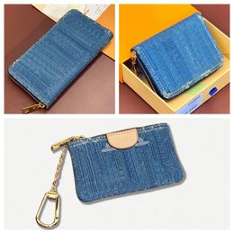 Fashion coin purse Designers Wallet Men women mini Key Pouch Designer Cards Holder Denim clutch Long zippy wallet Purse