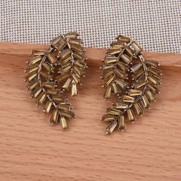 Dangle Earrings Luxury Fashion Full Crystal Wing Drop Women Korean Vintage Statement Leaf Jewelry Accessories