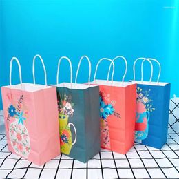 Gift Wrap 10PCS Colorful Vase Flowers Paper Bags Kid Birthday Decoration Candy Wedding Anniversary