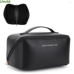 Cosmetic Bags PU Waterproof Makeup Bag Can Accommodate Toiletries And Cosmetics Large Opening Design Zipper Closure For Women Easy Access