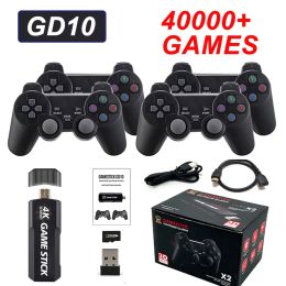 Consoles GD10 Game Stick 4K HD 128G 40000 Retro Games Video Game Console Game Player with Wireless Controllers For PSP PS1 GBA Boys Gift