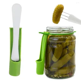 Forks Canning Fork Jar Pickle Serving Tool Stainless Steel Set Easy Access Tools For Rings Pickles Olives