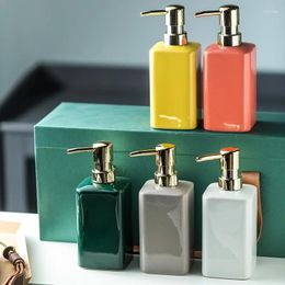 Liquid Soap Dispenser Solid Colour Ceramic 340ML Bathroom Accessories Hand Sanitizer Shower Gel Shampoo Bottle