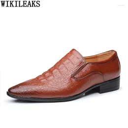 Dress Shoes Crocodile Loafers Men Oxford Slip On For Office 2024 Formal Wedding Business Suit Zapat Hombre Vestir