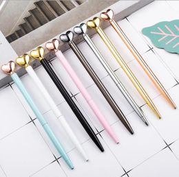 Ballpoint Pens Fashion Color Heart Shape Ballpois Creative Metal Ballpoint Pen Writing Supplies Advertising Customize Business Gif7205020