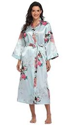 QA5E Sexy Pyjamas Hot Sale Black Summer Satin Kimono Bathrobe Women Bride Bridesmaid Wedding Robe Dress Gown Sexy Flower Long Sleepwear M-3XL 2404101