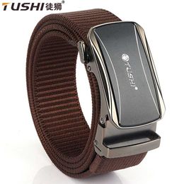 Belts TUSHI metal automatic buckle nylon military mens outdoor hunting tactical belt mens military waist canvas belt Q240401