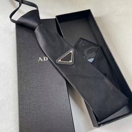 2024 New Designs for Mens Women Suits Elegant Black Neck Ties Unisex Prad Quality Zipper Business Shirts Accessories Casual Tie Best Valentines Day Gift
