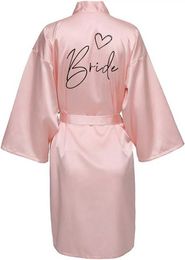 1I7T Sexy Pyjamas Bride Bridesmaid Wedding Robe Kimono Bathrobe Gown Nightgown Casual Satin Short Women Sexy Nightwear Sleepwear M021 2404101